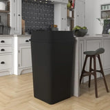50 Gallon Black Square Commercial Trash Garbage Can with Lid Kitchen