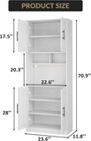 Kitchen Pantry Cabinet with RGB Light, Tall Kitchen Hutch Bar Cabinet with Microwave Stand