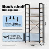Book Shelf, 5 Tier/6 Tier/ Bookcase, Modern Tall Bookshelf Corner Storage Organizer for Garage Kit, CDs, Movies