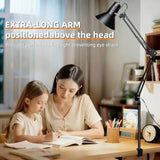 Desk Lamp With Clamp for Home Office, Eye-Caring Clip on Light