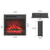 18 Inch Electric Fireplace Insert with Remote Control and 7 Realistic Flame