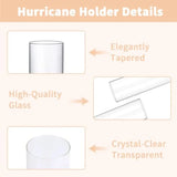 Set of 6 Tall Taper Candle Holder w/ 12" Tall Clear Cylinder Covers for Table