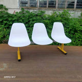 Three-person transparent plastic row chair Square waiting  Hospital bench