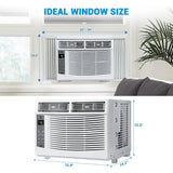 6000 BTU Smart Window Air Conditioner with WiFi - Cools Rooms to 250 Sq Ft,