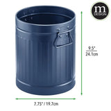 Steel Metal 2 Gallon 7 Liter Trash Can Wastebasket, Garbage Bin with Handles for Bathroom, Kitchen