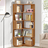 Tribesigns 6 Tier Corner Bookshelf, 64.96 Inch Tall Industrial Corner Bookcase