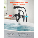SucceBuy Clawfoot Bathtub Faucet Freestanding Tub Faucets with Shower with 360° Rotation Spout & 59-inch Long