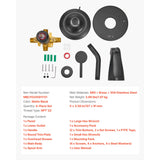 SucceBuy Tub and Shower Faucet Set with Rainfall Shower Head and Spout Single-Handle Tub Trim Kit with Pressure