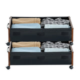 2 Pack Rolling Under Bed Storage With Wheels 25.6x18.1x7.1 Inch  For Clothes Shoes
