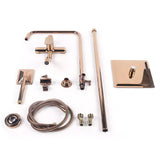 Luxury Shower Faucet Rainfall Shower Head Combo Set Wall Mounted Mixer Valve Bathroom Shower Combo System