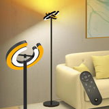 Modern Standing LED Floor Lamp with 2 Rotatable Lights, Remote & Touch Control