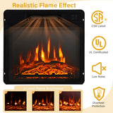 32" 1400W Electric Fireplace Mantel TV Stand Space Heater W/ Shelf White