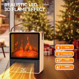 TEMPWARE 1500W Electric Fireplace Heater with Realistic 3D Flame