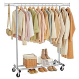 Clothes Rack with Wheels for Hanging Clothes, 17.7 x (36.2-52) x 63.6 Inch