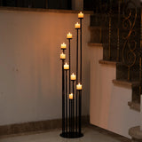 Set of 4 Floor Candle Holders,9 Arm Candle Holder for Fireplace Decoration
