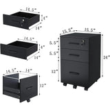 File Cabinet with Lock3 Drawer Wood Rolling Filing Cabinets Under Desk