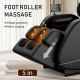 Full Body Massage Chair with Heating, Airbags, Foot Roller & Touch Screen