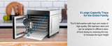 8-Tray Stainless Steel,600W with 4 Presets & Digital Timer for Jerky, Fruit, Herbs