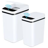 2 Pack 12L & 18L Bathroom Automatic Trash Can Touchless Motion Sensor Garbage Can with Lid for Bedroom