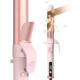 1 1/4 Inch Rotating Curling Iron for Long Hair Pink Dual Voltage Waver Tool Effortless Waves Self-