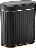 Black Bathroom Trash Can with Lid 2 Gallon Sensor Trash Bin,