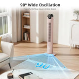 T Tower Fan-, Bladeless Oscillatg Fan with Remote, 6 Speeds and 4 Modes