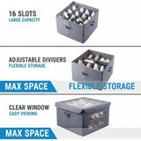 Under Bed Shoe Storage Organizer, 1 Pack, 16 Compartments w/Clear Window