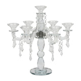  European Glass Candle Holder 7-Arm Candlestick for Holiday & Home Decor