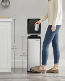 Slim Trash Can, 13-Gallon Garbage Can For Narrow Spaces With Soft-Close Lid