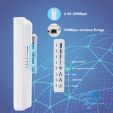 KuWFi 2.4G Wireless Bridge 300Mbps Outdoor CPE Wi Fi Signal PTP Long Range