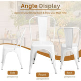 Furmax Metal Dining Chair Indoor-Outdoor Use Stackable Classic Trattoria Chair Chic Dining Bistro Cafe