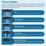 13'' High Pressure Rainfall Shower Head Combo, 5 Spray Modes, 10 Mode Handheld, All Metal 4-Way Diverter Arm