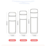 Tea Water Bottle High Borosilicate Glass Double Layer Tea Water Cup Infuser