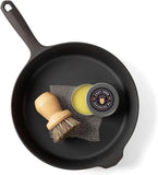field cast iron starter set -10.25 inch cast iron skillet with cleaning kit: natural fiber brush
