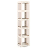 360° Spinning Bookcase w/ Swivel Base, 5-Tier Revolving Bookshelf