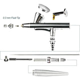 Airbrush Makeup Machine Kit with Air Compressor 0.4mm Needles and Nozzle Air Spray Gun