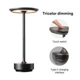 USB Touch Dimming Metal Recharge LED Table Lamps For Restaurant