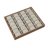 24-Slot Luxury Wooden Watch Box Organizer w/ Removable Flannel Pillows