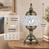 Turkish Moroccan Table Lamp Lantern with Handmade Mosaic Glass Lampshade