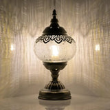 Turkish Moroccan Table Lamp Lantern with Handmade Mosaic Glass Lampshade