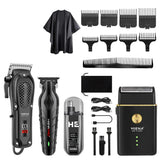 HIENA PRO Professional Hair Clipper Set Cordless Barber Kit and Hair Cutting Set Electric Foil Shavers and