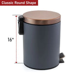 12 Liter Stylish Grey and Copper Soft Pedal Office Kitchen and Bathroom Trash Bin