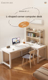 L-Shaped Corner Computer Heavy Duty Steel Frame Home Office