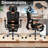 Ergonomic Office & Gaming Chair, Equipped with Footrest, 3D Adjustable Headrest