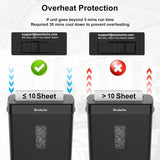 Paper Shredder for Home, 10-Sheet Cross Cut with 13L Basket, P-4 Security Level