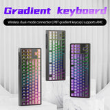 MAMBASNAKE x FREEWOLF M87 75% Wireless Membrane Keyboard  Silent Rainbow Backlit Bluetooth