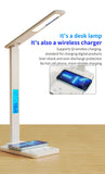 Folding Reading Desk Lamp USB Plug-In Desk Lamp 15W Wireless With Time