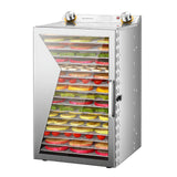 Fruit and Meat Dehydrator with 18 Stainless Steel Trays Stainless Steel Dehydrator Machine