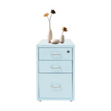 3 -Tiers  Vertical File Cabinet Metal Mobile File Cabinet with Lock Filing Cold-rolled Steel Cabinet Under Desk