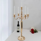4Pcs 5 Arm Gold Metal Candlestick Holder for Wedding Decorative(28 Inch